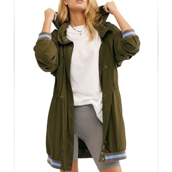 Free People Jackets & Blazers - Free People Windswept Hooded Jacket Oversized Olive Green Womens Size Medium